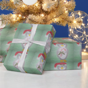 Cute Christmas Penguin Wrapping Paper