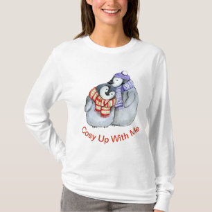 cute christmas penguins mens winter customisable T-Shirt