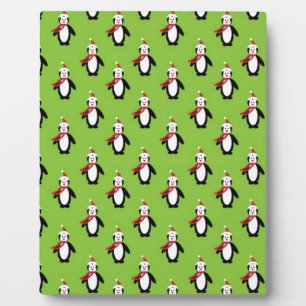 Cute Christmas Penguins Plaque