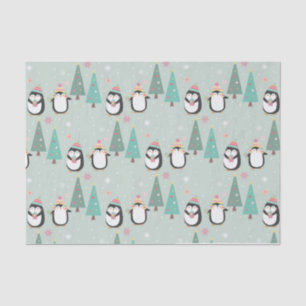 Cute Christmas Penguins Tissue Paper