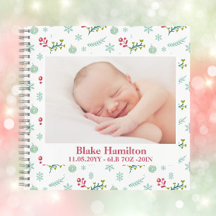 Cute Christmas Photo Baby Keepsake 1st Year Memory Notebook
