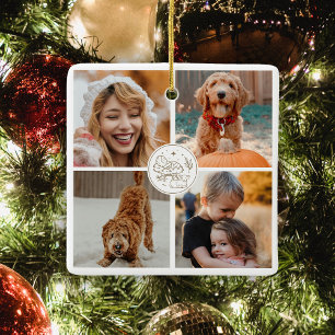 Cute Christmas Photo Family Gift Ceramic Ornament