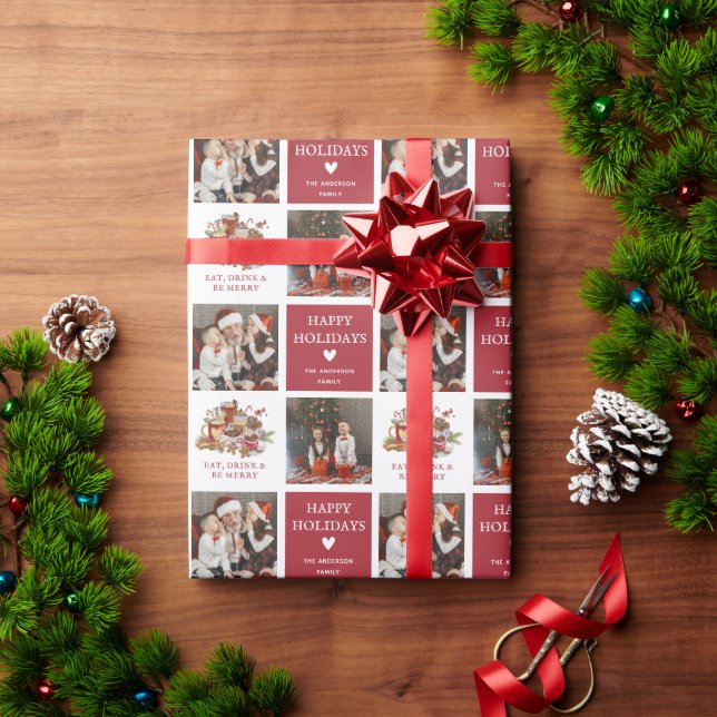Cute Christmas Photo Happy Holiday Gift Wrapping P Wrapping Paper (Holiday Gift)