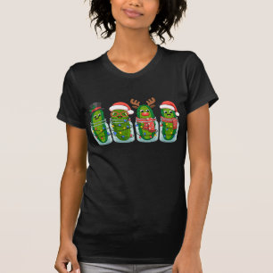 Cute Christmas Pickle Holiday Funny Food Art T-Shirt
