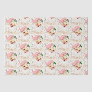 Cute Christmas Pink Retro Vintage Santa Tissue Paper