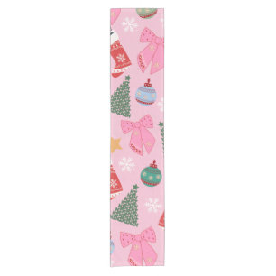 Cute Christmas Pink Short Table Runner