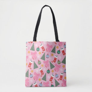 Cute Christmas Pink Tote Bag