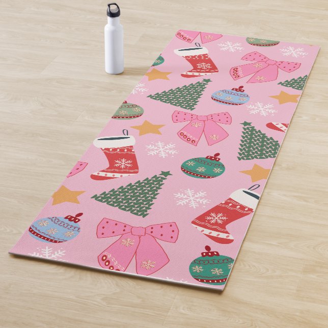 Cute Christmas Pink Yoga Mat (In Situ)