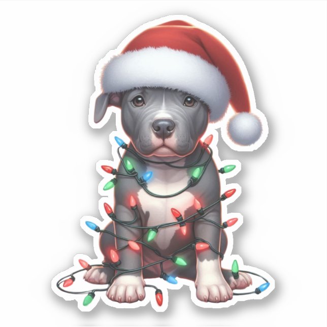Cute Christmas Pitbull  (Front)