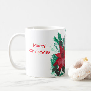 Cute Christmas Poinsettia Pup Coffee Tea Cup