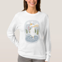 Cute Christmas polar bear. Funny winter animal