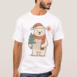 Cute Christmas Polar Bear T-Shirt Scandinavian