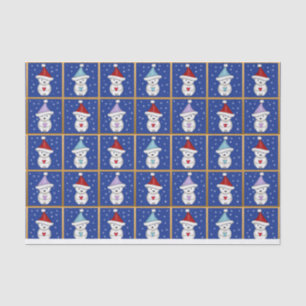 Cute Christmas Polar Bears Art Tissue Paper
