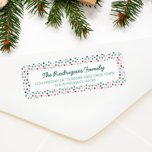 Cute Christmas Polka Dots Return Address Label