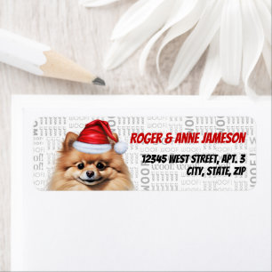 Cute Christmas Pomeranian Dog Return Address Label