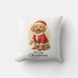 Cute Christmas Poodle Dog Holiday Poodle Lover Cushion