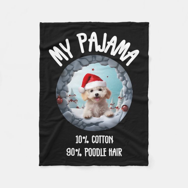 Cute Christmas Poodle - Funny Dog Design For Pet L Fleece Blanket (Front)