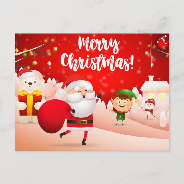Cute Christmas Postcard (Front)