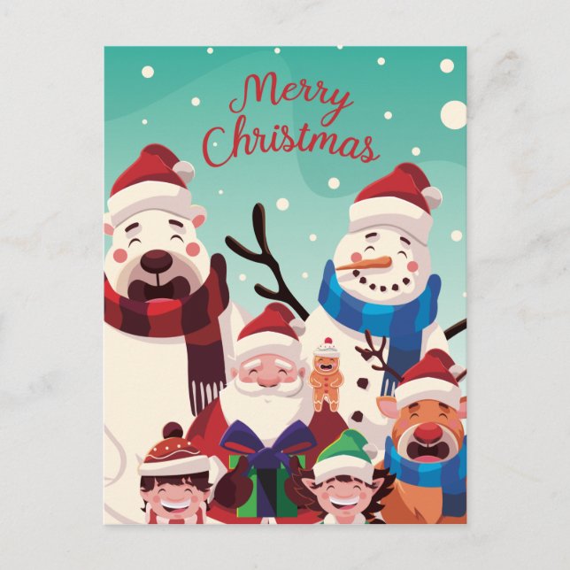 Cute Christmas Postcard (Front)