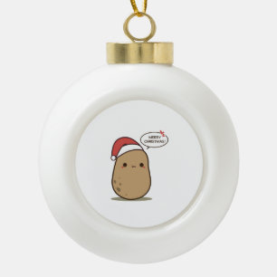 Cute Christmas Potato Ceramic Ball Christmas Ornament