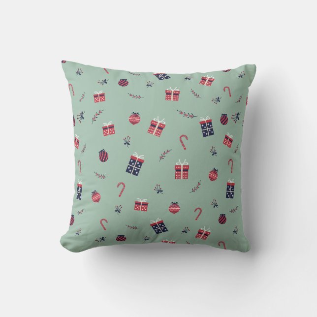 Cute Christmas Presents Ornaments Pattern Cushion (Front)