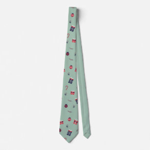 Cute Christmas Presents Ornaments Pattern Tie
