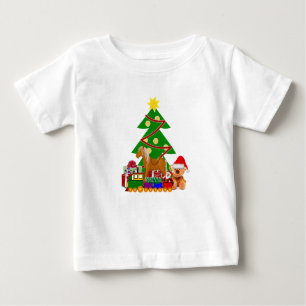 Cute Christmas Presents Under the Tree Holiday Baby T-Shirt