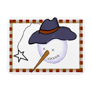 Cute Christmas Primitive Snowman Magnet