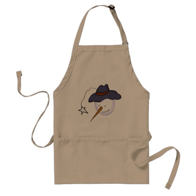 Cute Christmas Primitive Snowman Standard Apron (Front)