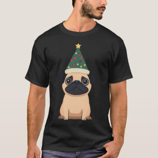 Cute Christmas Pug Dog T-Shirt