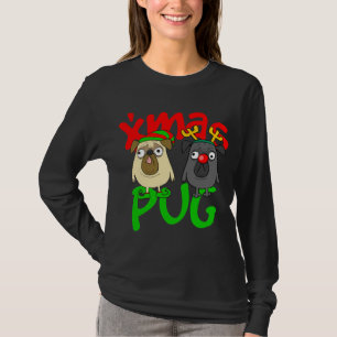 Cute Christmas Pugs Owner Pug Lover Xmas Dog Dad D T-Shirt