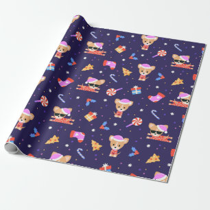 Cute  Christmas Pup Wrapping Paper