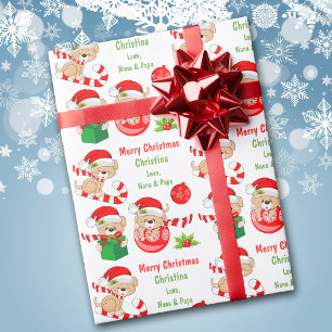Cute Christmas Puppies Kids Wrapping Paper