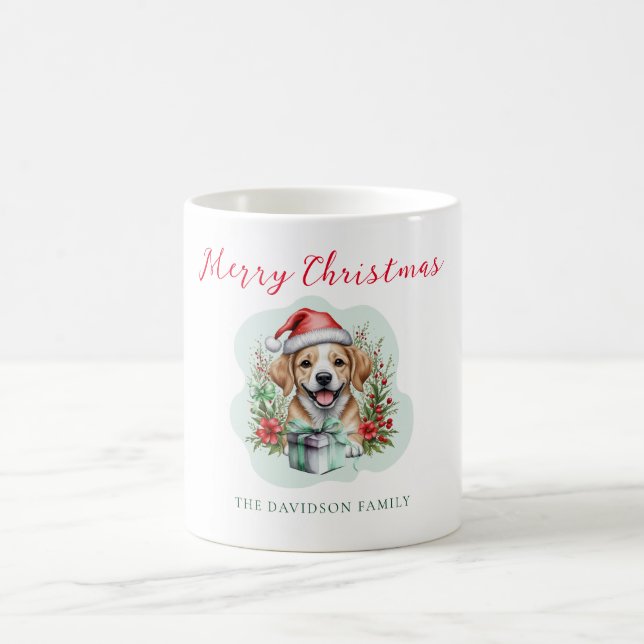 Cute Christmas Puppy  Coffee Mug (Center)