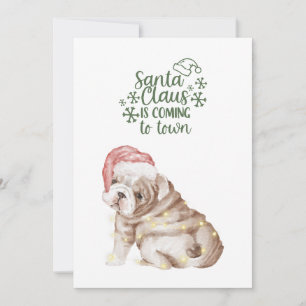 Cute Christmas Puppy Dog Christmas Watercolor  Holiday Card