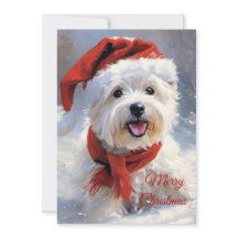 Cute Christmas Puppy in Snow
