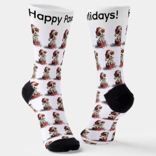 Cute Christmas Puppy on Gift Box Socks