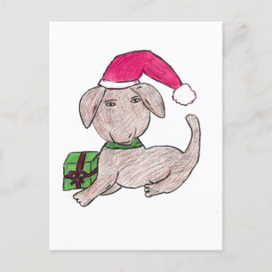 Cute Christmas Puppy Postcard