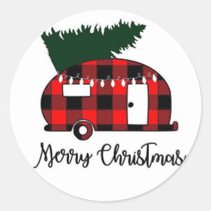 CUTE **CHRISTMAS R. V. STYLE** CHRISTMAS CLASSIC ROUND STICKER