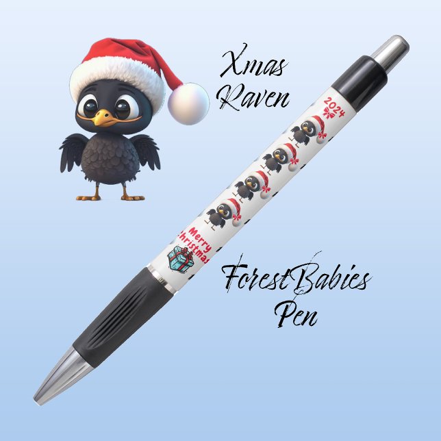 Cute Christmas Raven, Festive Graphic, White ⛄️  (Creator Uploaded)