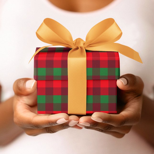Cute Christmas Red and Green Buffalo Plaid Pattern Wrapping Paper (Creator Uploaded)