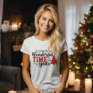 Cute Christmas Red Most Wonderful Time Women's T-Shirt