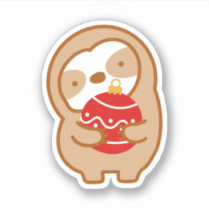 Cute Christmas Red Ornament Sloth