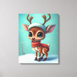 Cute Christmas Reindeer Canvas Print