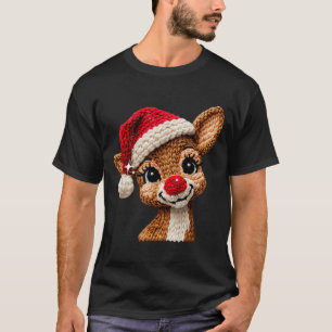 Cute Christmas Reindeer Crocheting Funny Gift Men, T-Shirt
