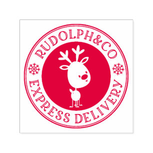 Cute Christmas Reindeer Express Delivery Self-inking Stamp