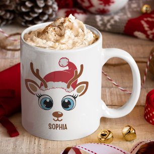 Cute Christmas reindeer face for her Coffee Mug