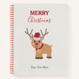 Cute Christmas Reindeer Family Name Notebook