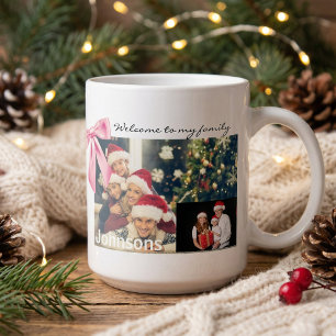 Cute Christmas reindeer family photo Large Coffee Mug