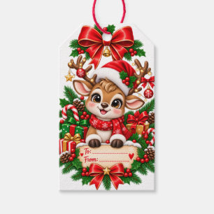 Cute Christmas Reindeer Gift Tag